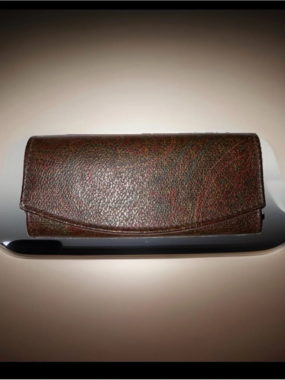 Low Start Etro Vintage brown paisley coated canvas and leather Key Case Holder